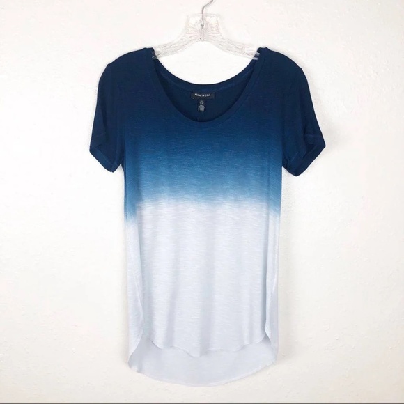 Kenneth Cole Blue Ombré Dip Dye Top - Picture 1 of 5